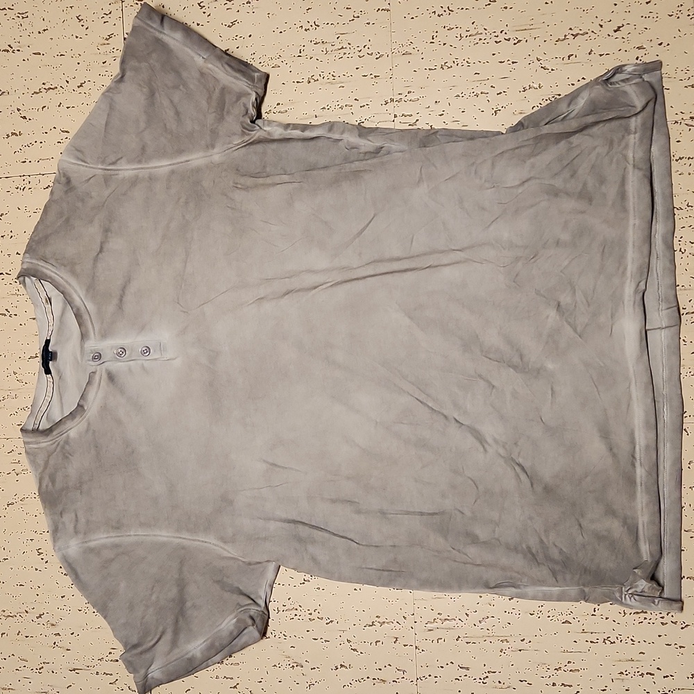 Patrick Assaraf 1/4 Button Down Grey Wash T-Shirt